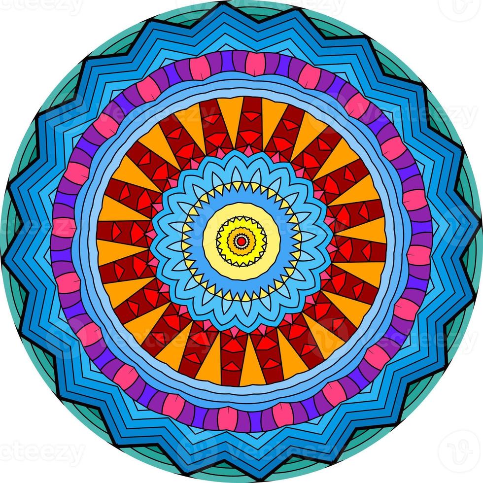 fundo de mandala multicolorido. página do livro para colorir. forma de flor incomum. oriental ., padrões de terapia anti-stress. tecer elementos de design foto