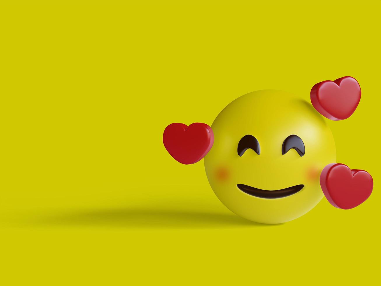 ilustrações 3D, emoji com corações foto