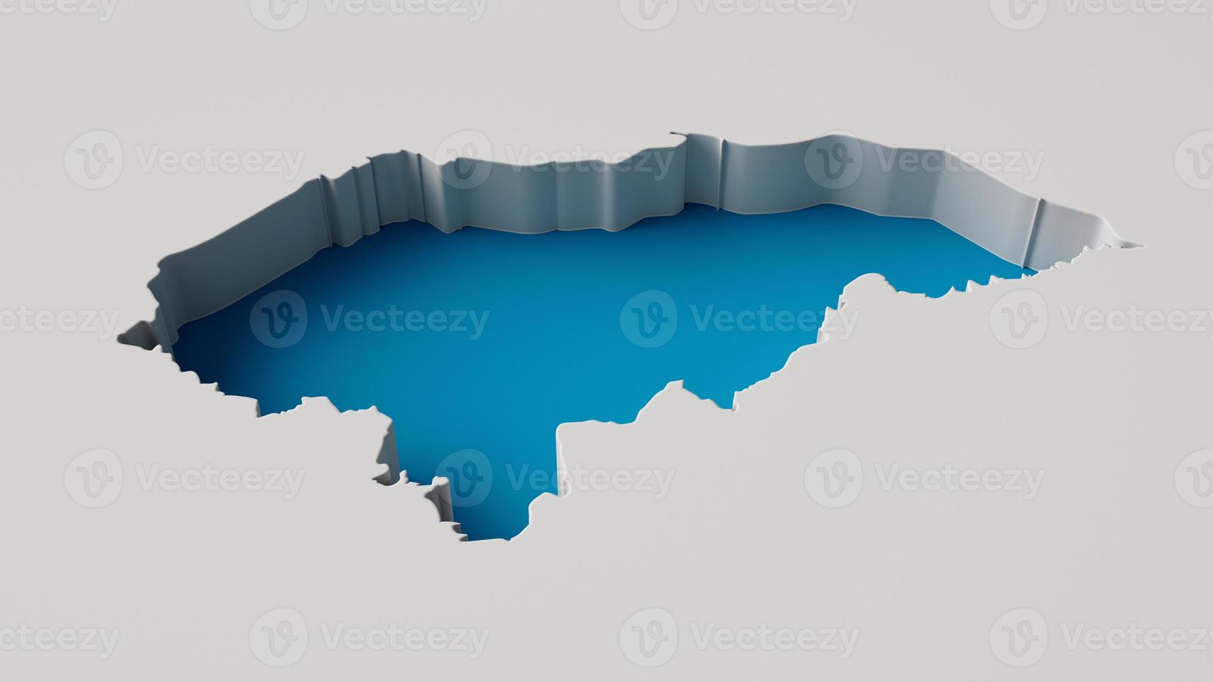 Ilustração 3d do mapa de honduras 3d interior extrude a profundidade do mar do mapa com sombra interna. para web e impressão foto