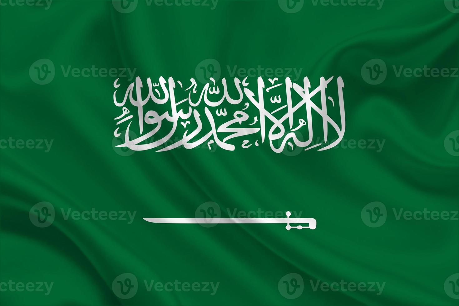 3d bandeira da arábia saudita em tecido foto