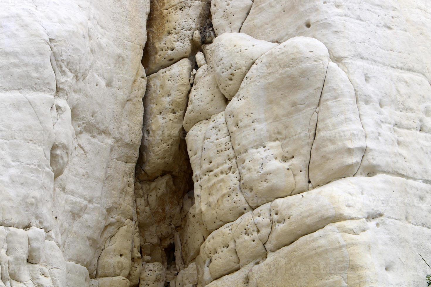 textura de rochas e pedras em um parque da cidade em israel. foto