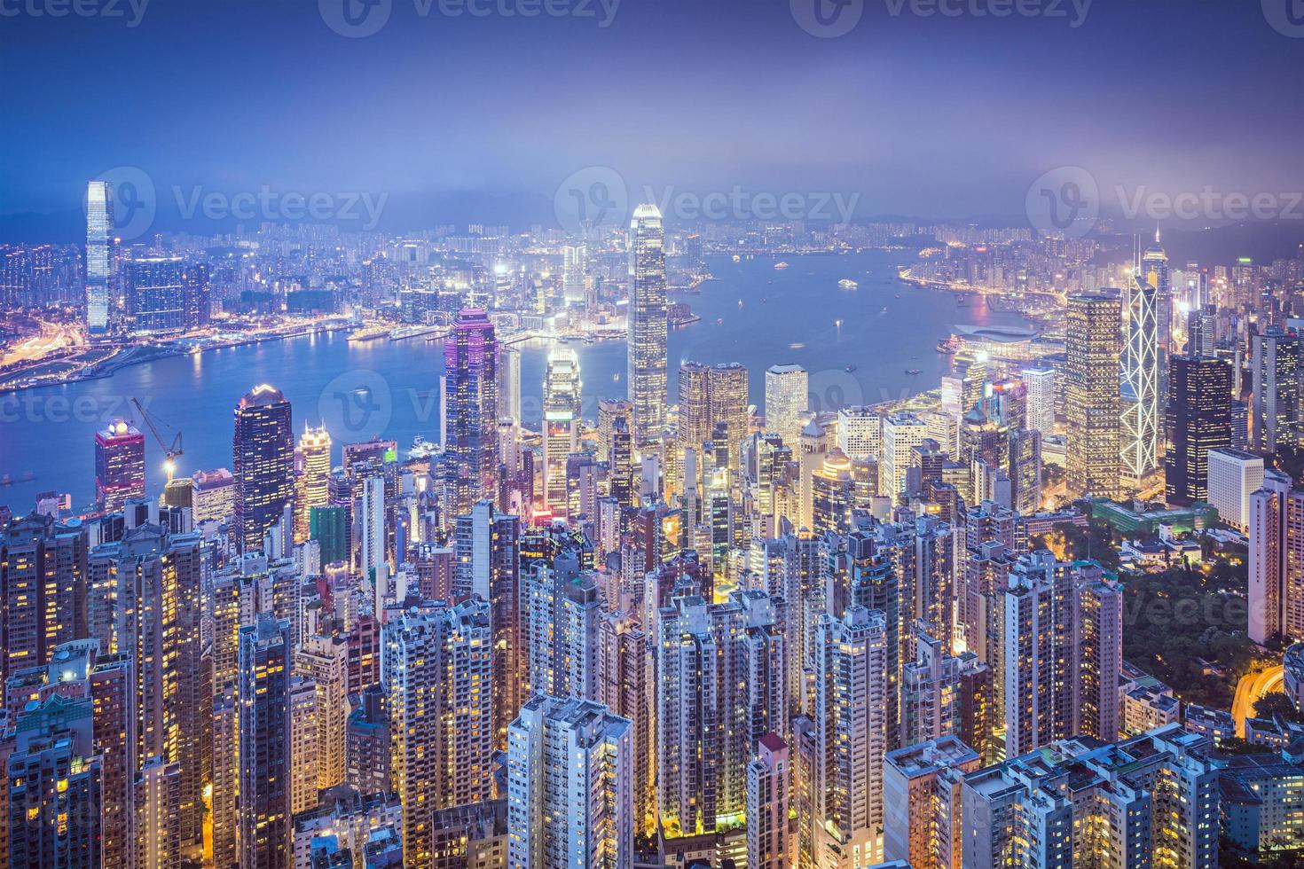 skyline da cidade de hong kong china foto