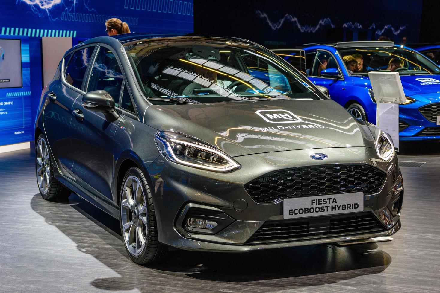 frankfurt, alemanha - setembro de 2019 cinza prateado ford fiesta ecoboost foto