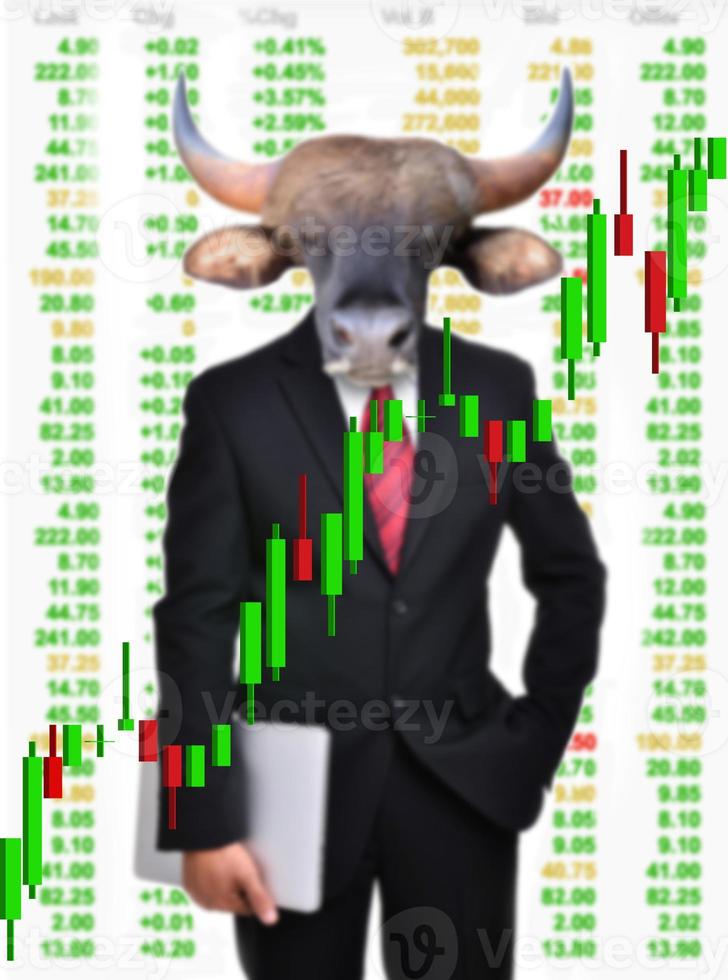 mercado de touro, conceito de investimento em ações foto