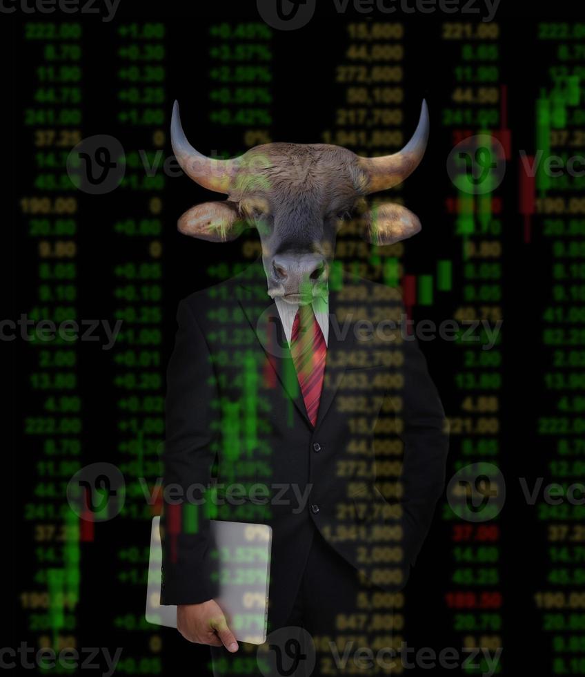 mercado de touro, conceito de investimento em ações foto