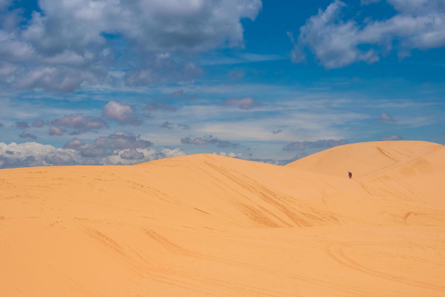 dunas de areia amarela em mui ne é um destino turístico popular do vietnã foto
