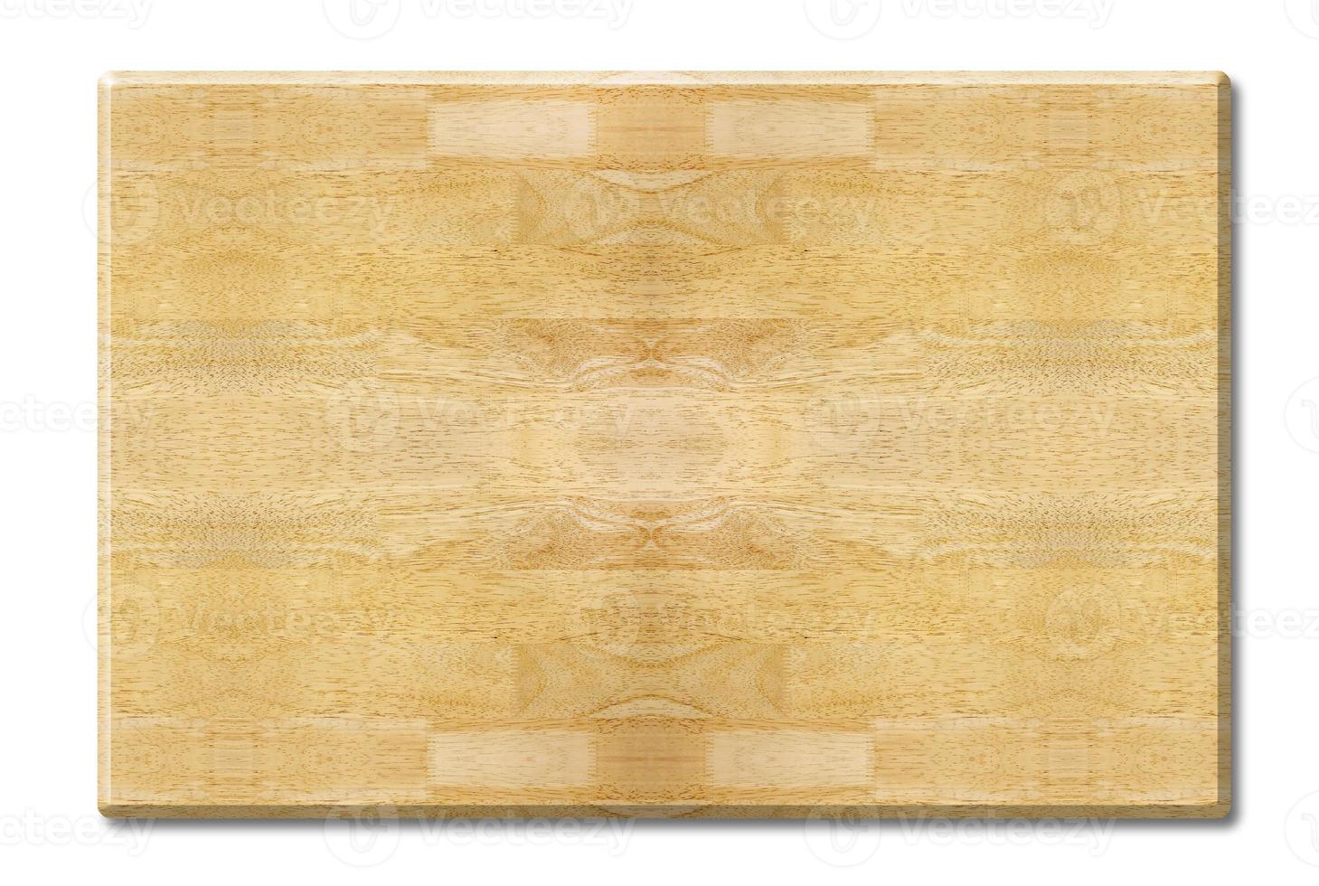 mesa de madeira superior isolada no fundo branco foto