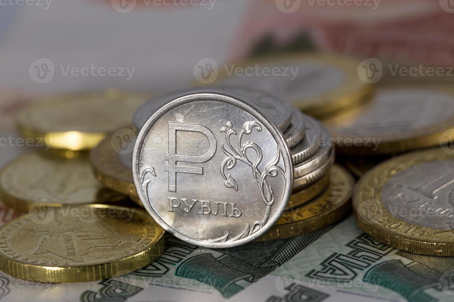 moeda do rublo russo foto