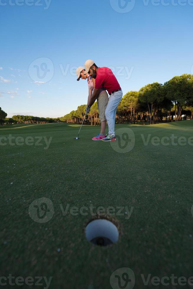 vista de instruções de golfe foto