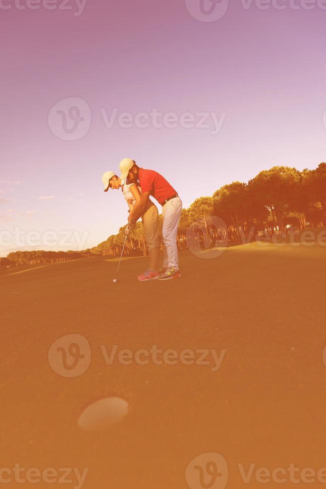 vista de instruções de golfe foto