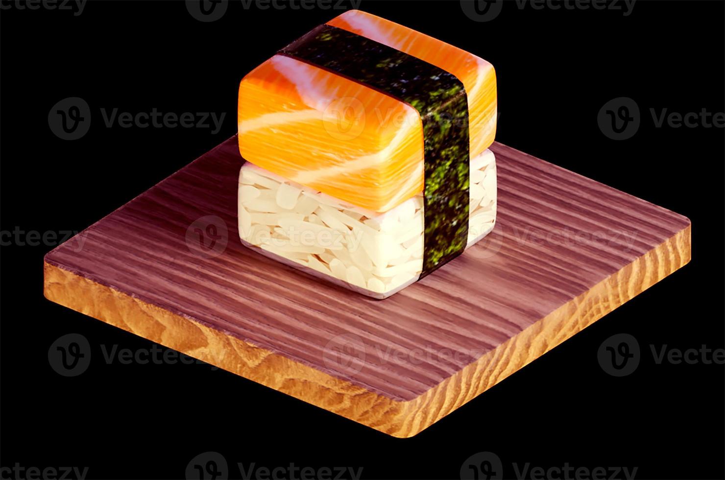 sushi quadrado 3d foto