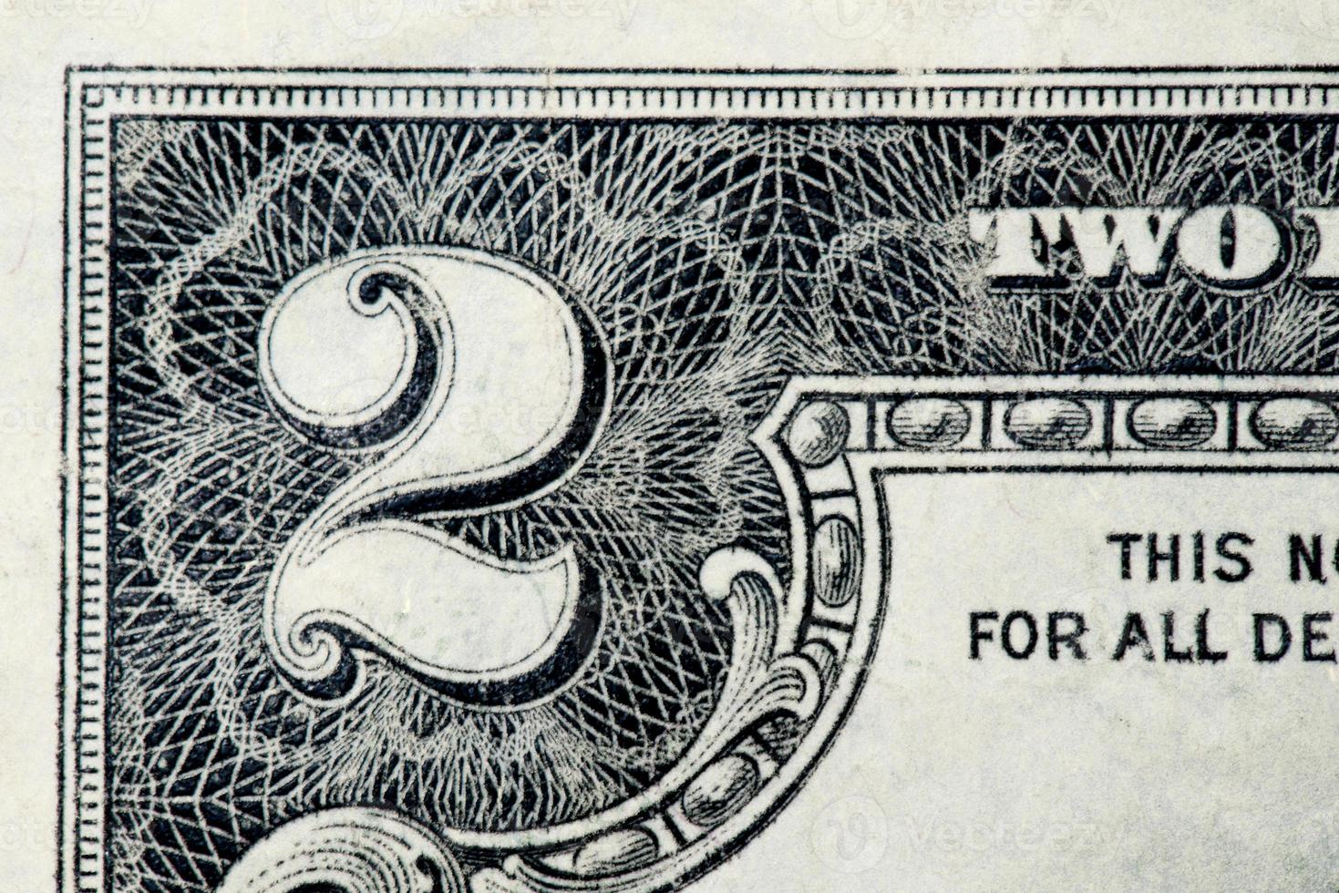 nota de dois dólares - close-up foto