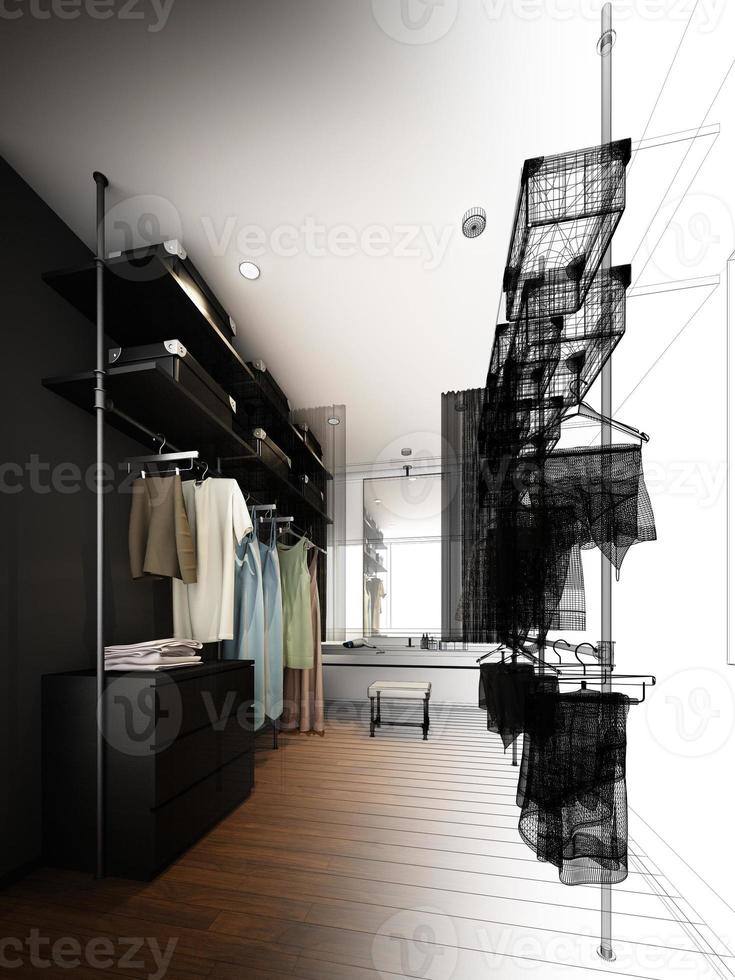 desenho abstrato design de interior walk-in closet foto