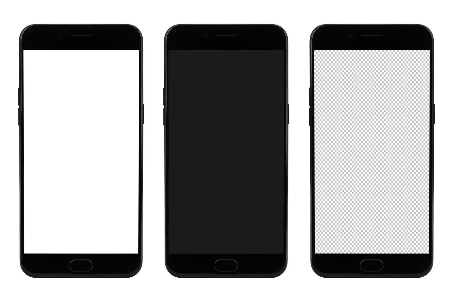 telefone inteligente moderno na tela em branco para maquete foto