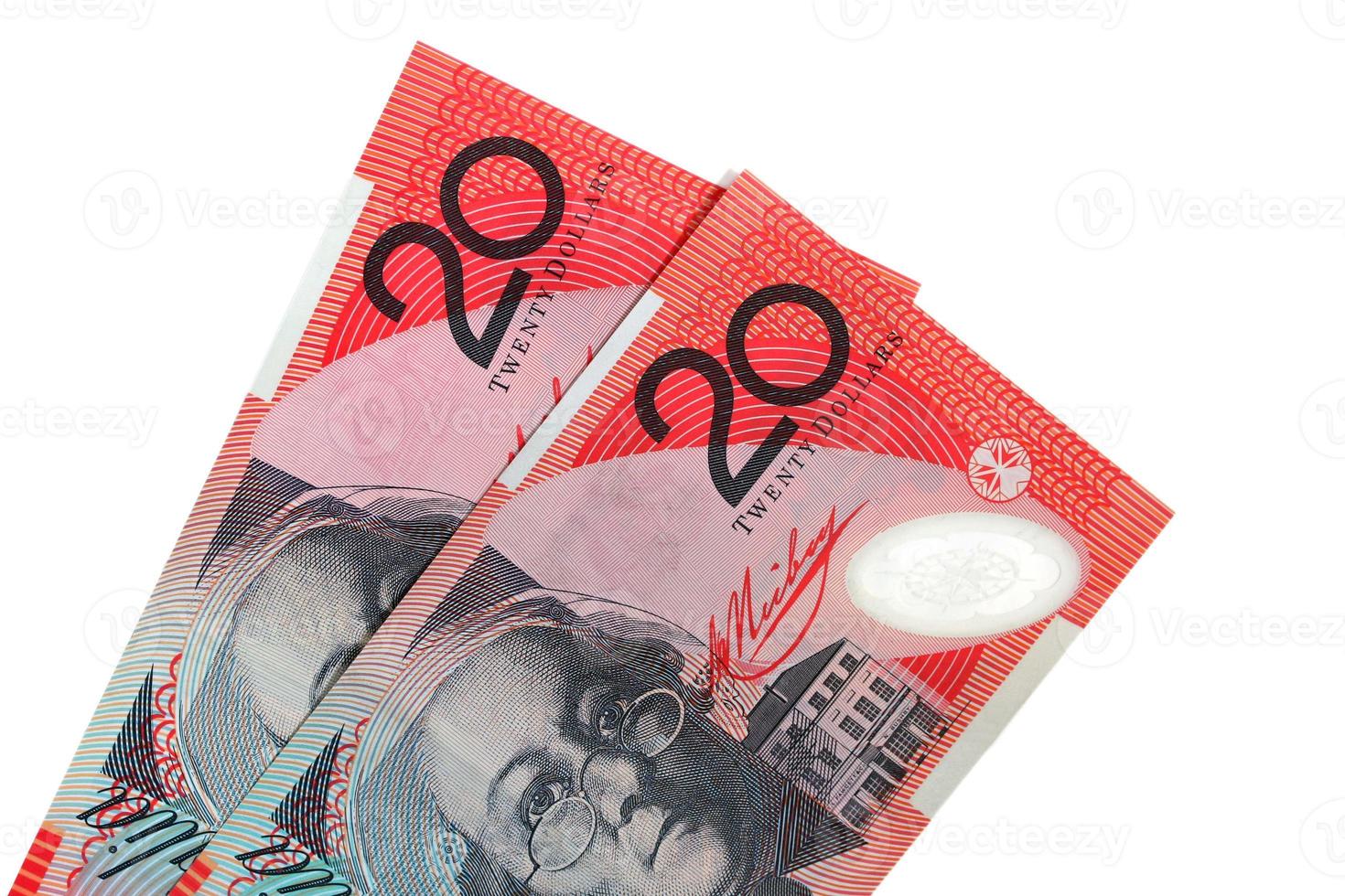 duas notas australianas de vinte dólares foto