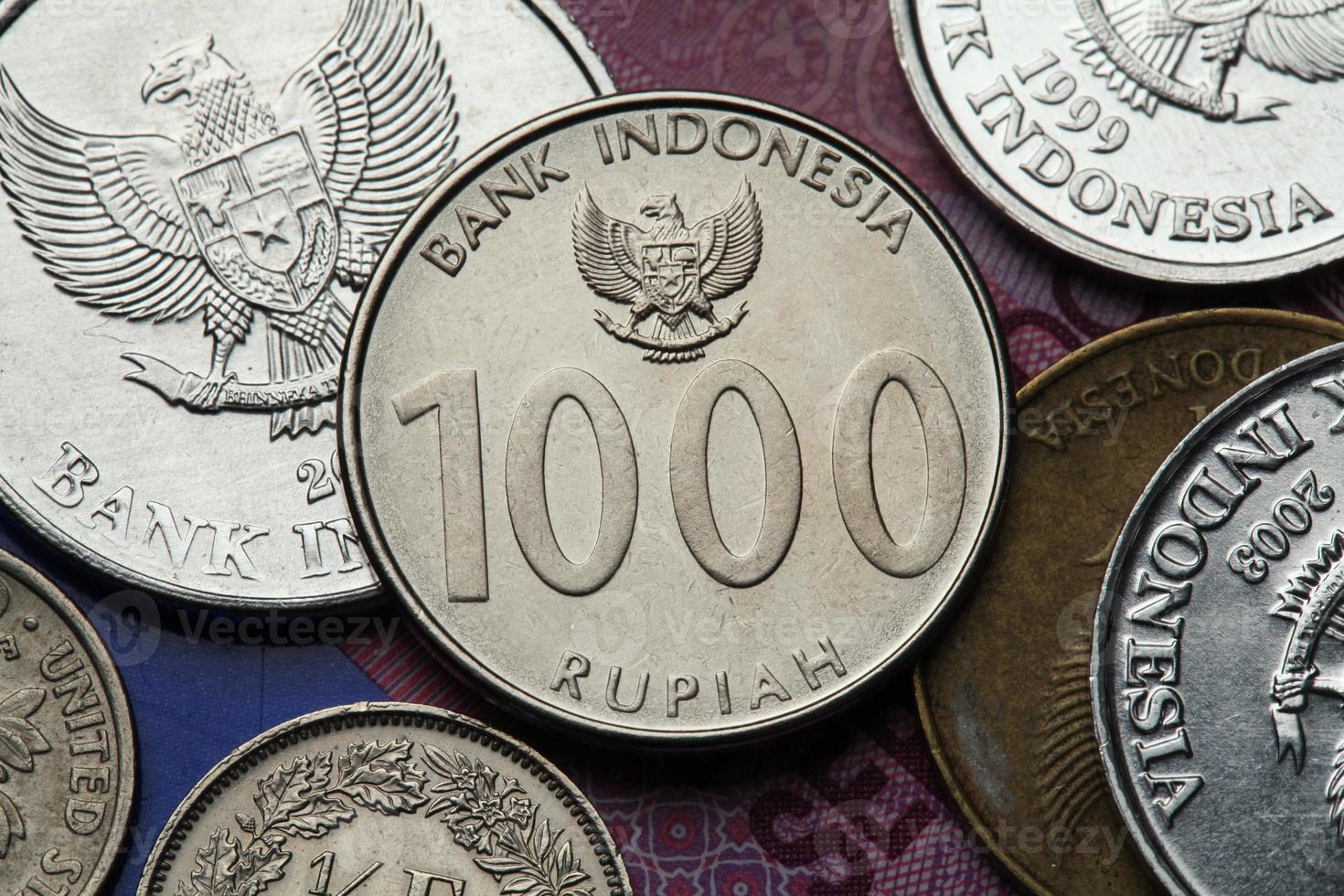 moedas da indonésia foto