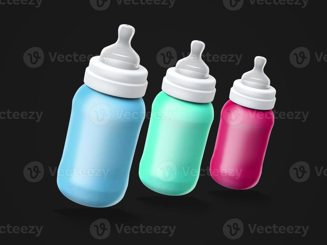 garrafa de leite design de maquete de renderização 3d foto