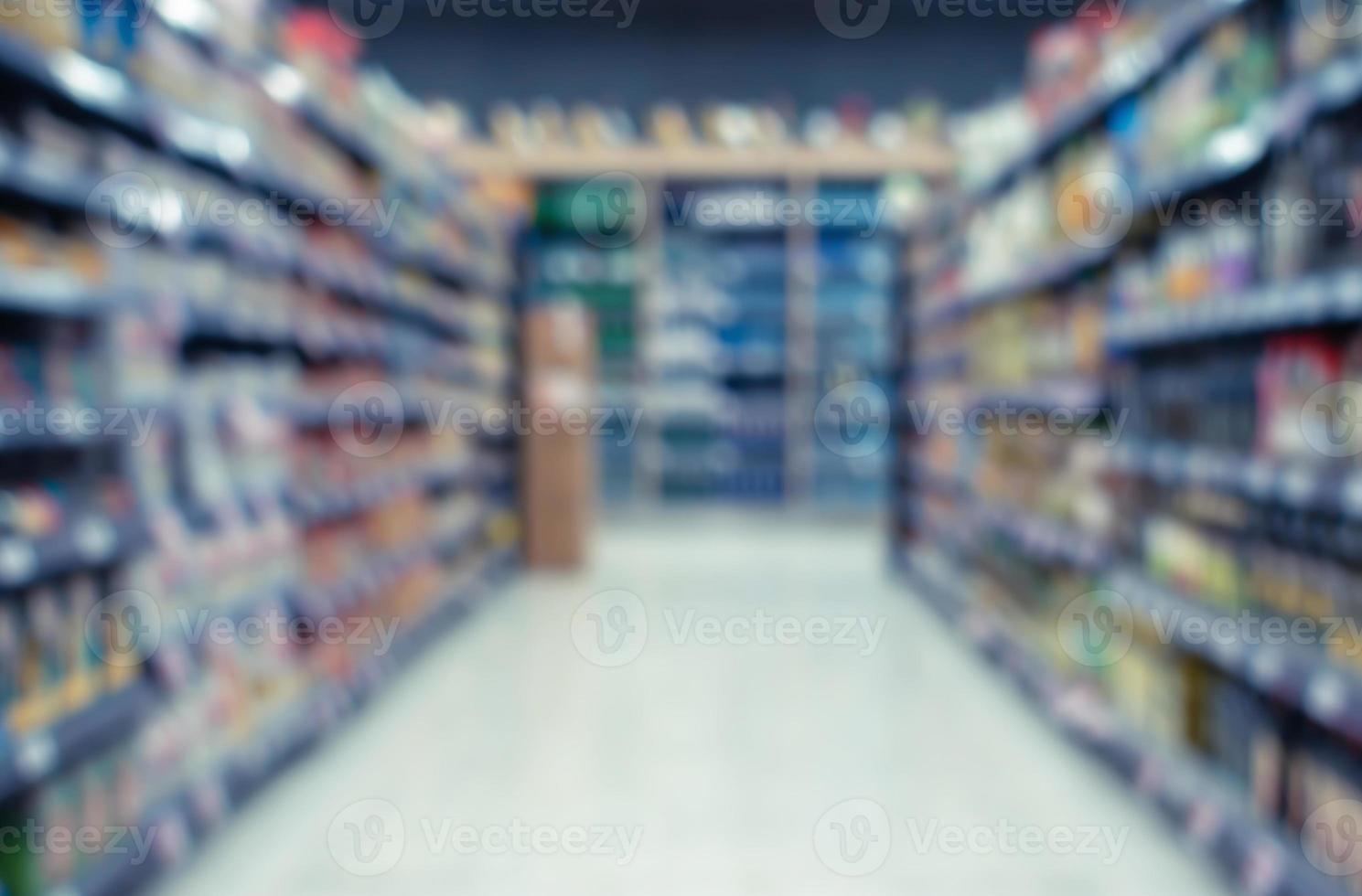 abstrato turva interior de supermercado ou loja de varejo para plano de fundo foto