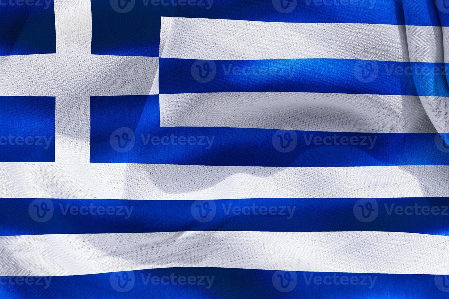 bandeira da grécia - bandeira de tecido acenando realista foto