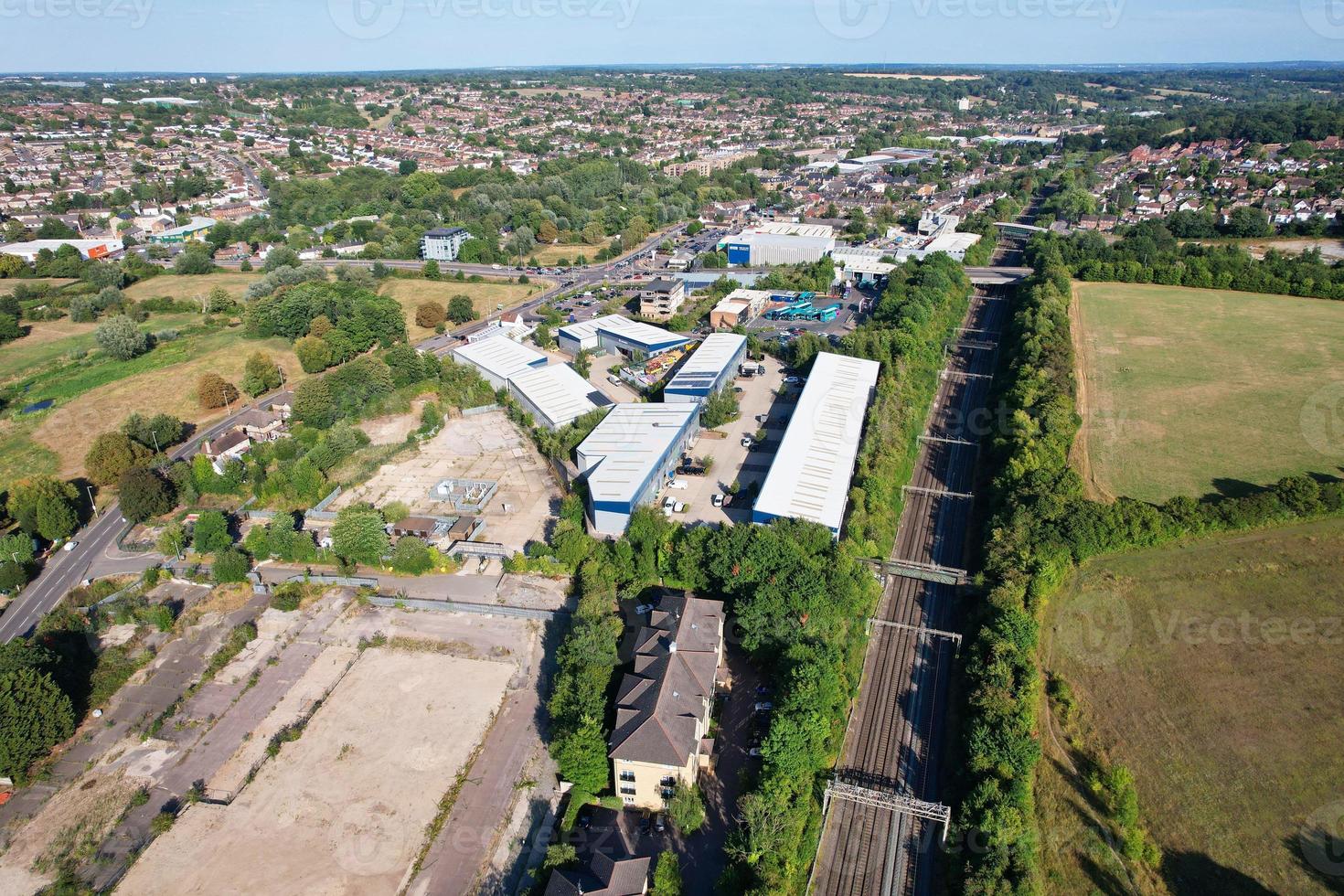 vista aérea do campo de críquete no parque público local de hemel hempstead inglaterra grã-bretanha foto