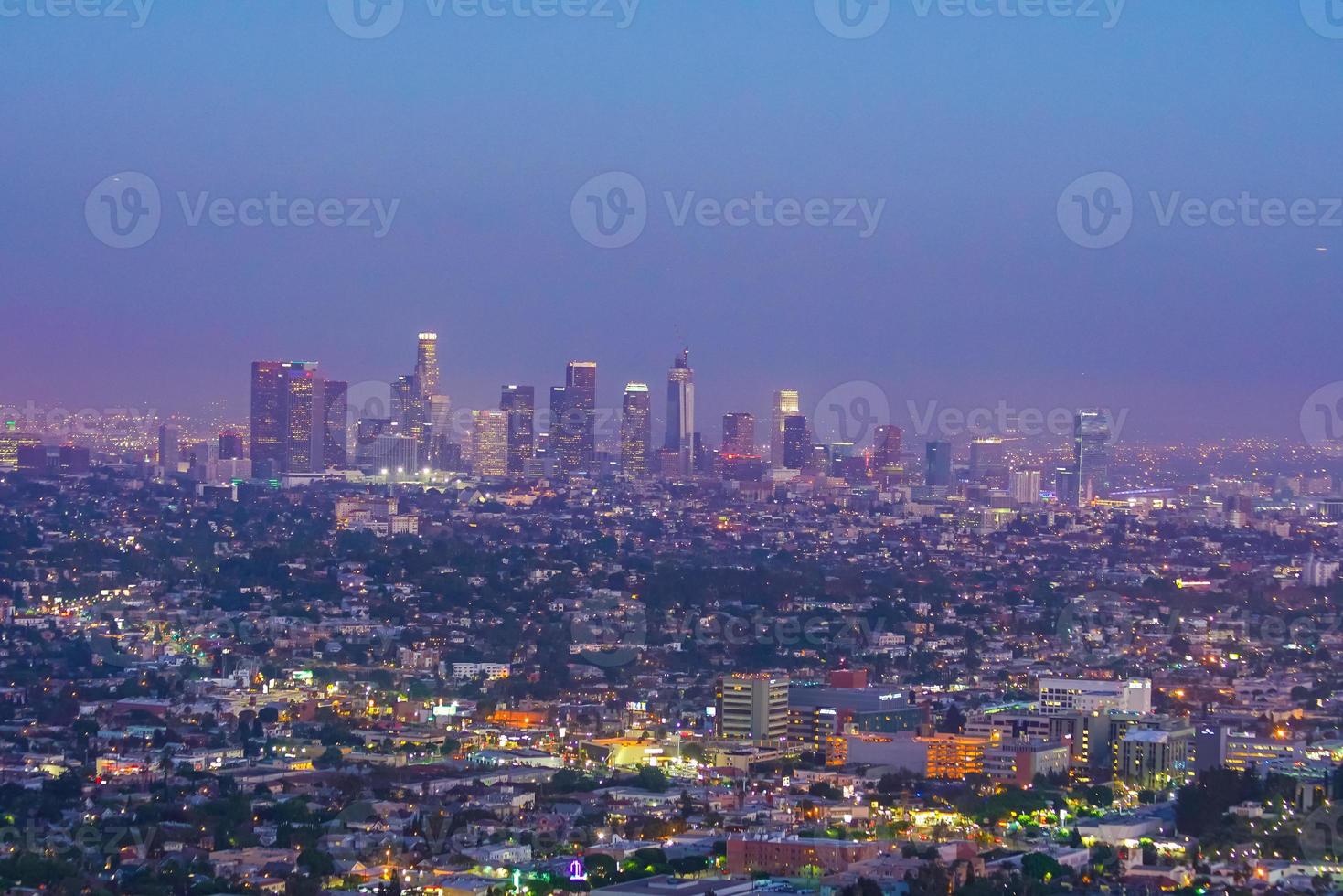 skyline do centro de la los angeles na califórnia foto