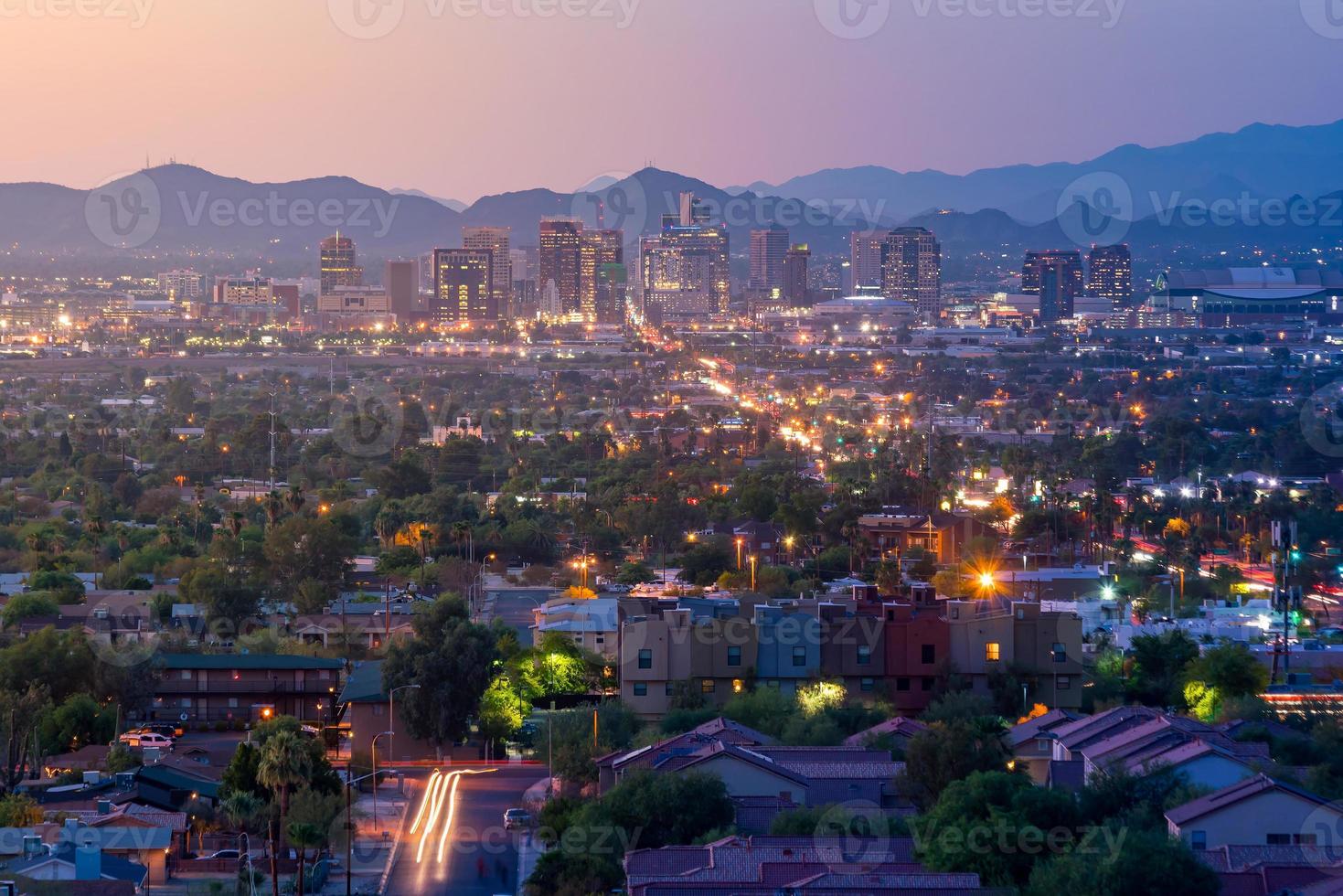 vista superior do centro de Phoenix arizona foto