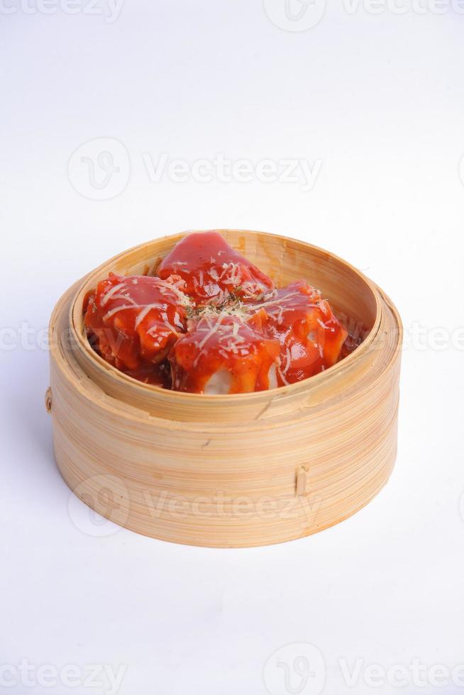 dimsum com molho mentai foto