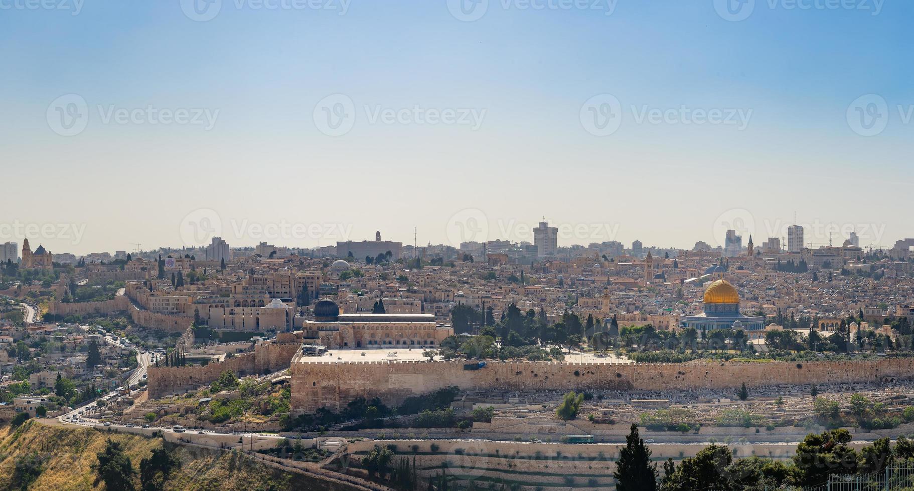 panorama de jerusalém a esplanada das mesquitas foto