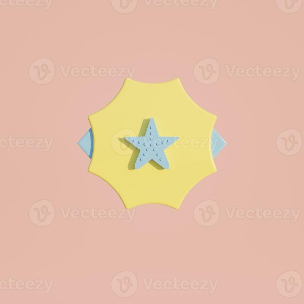 moeda de medalha 3d com ícone de estrela do mar foto