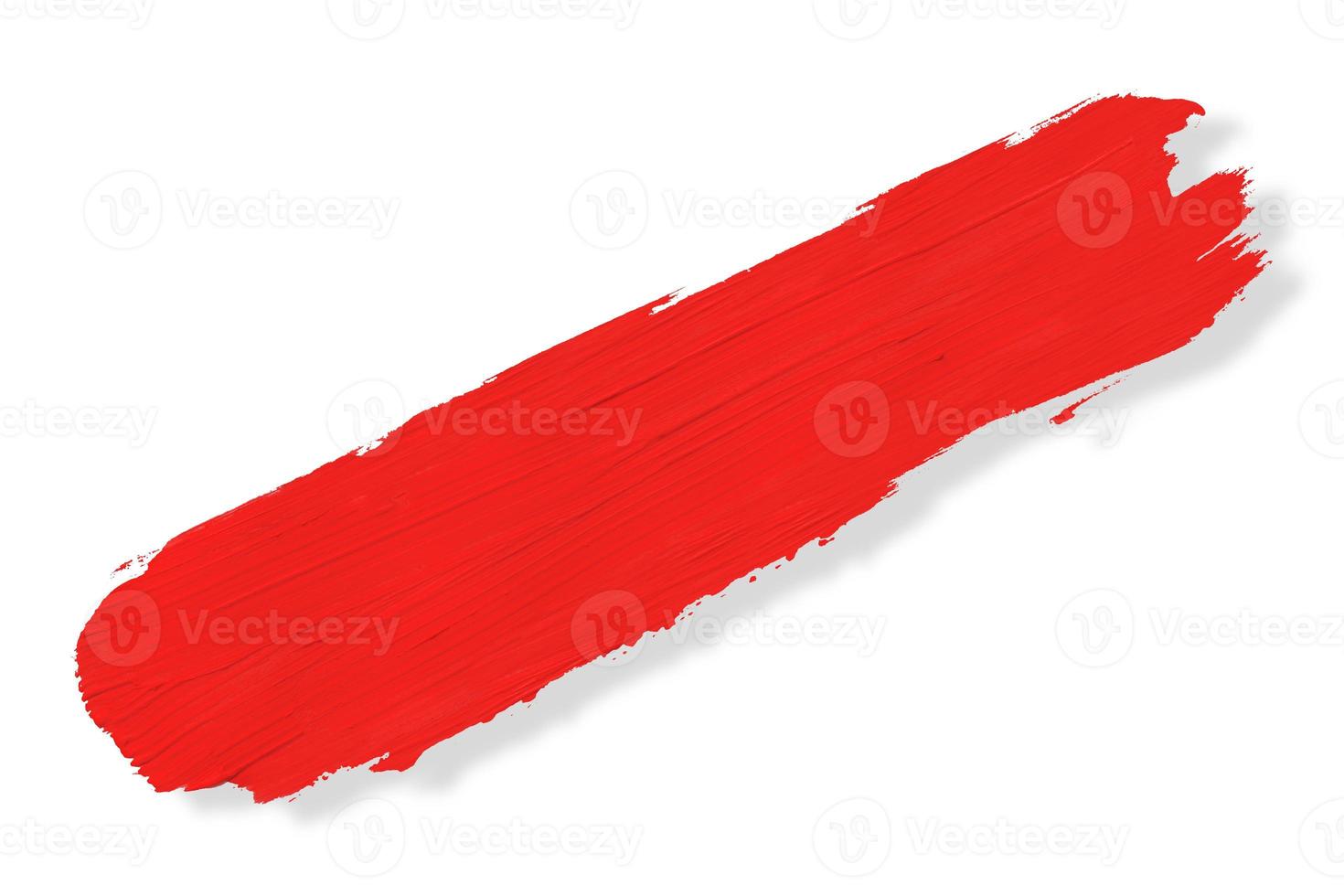 pincel vermelho e sombra isolado em um fundo branco foto