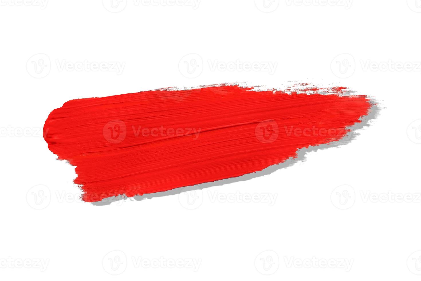 pincel vermelho e sombra isolado em um fundo branco foto