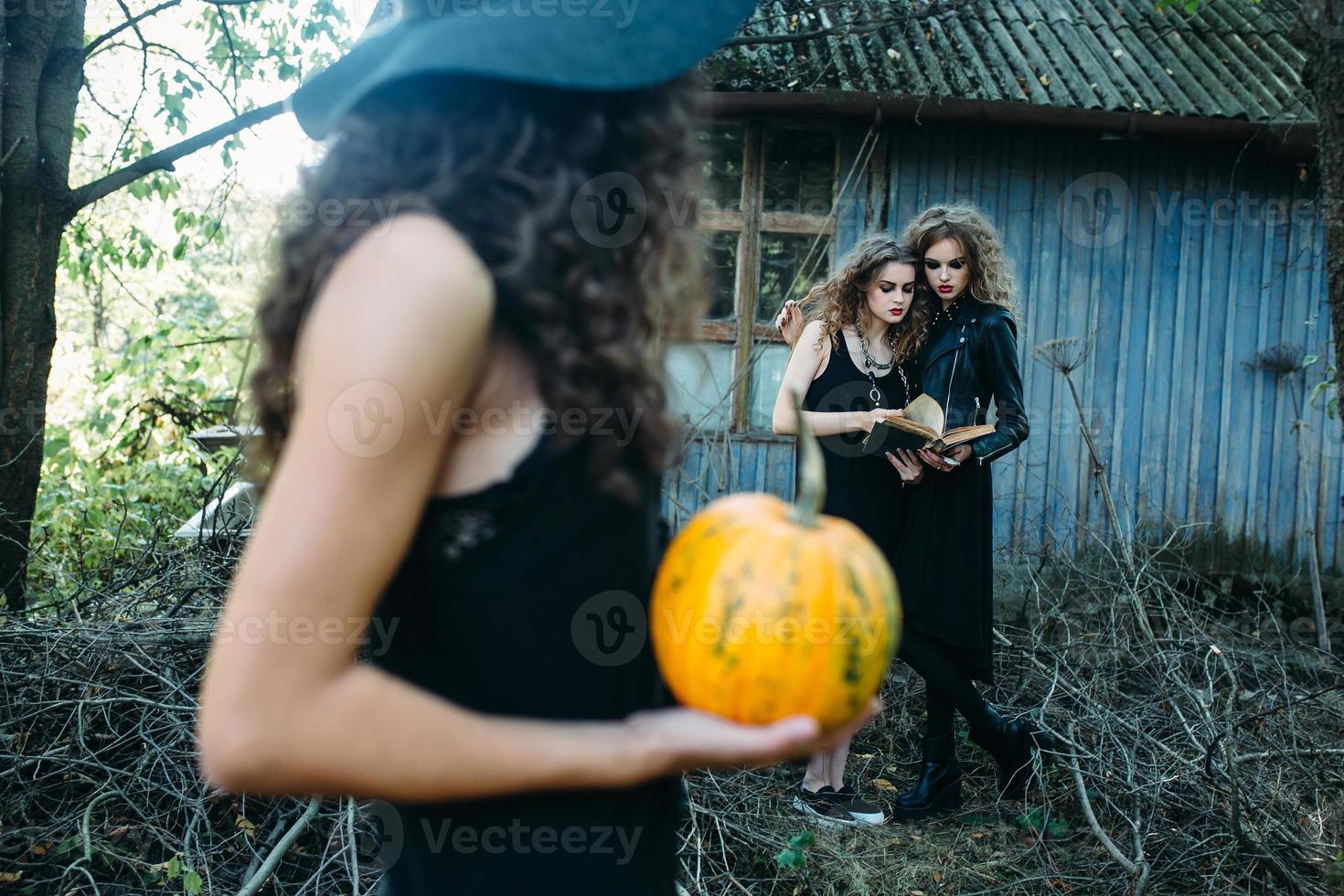 três mulheres vintage como bruxas foto