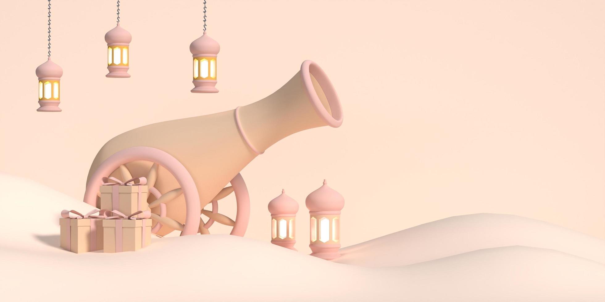 ilustração 3d ramadan kareem foto