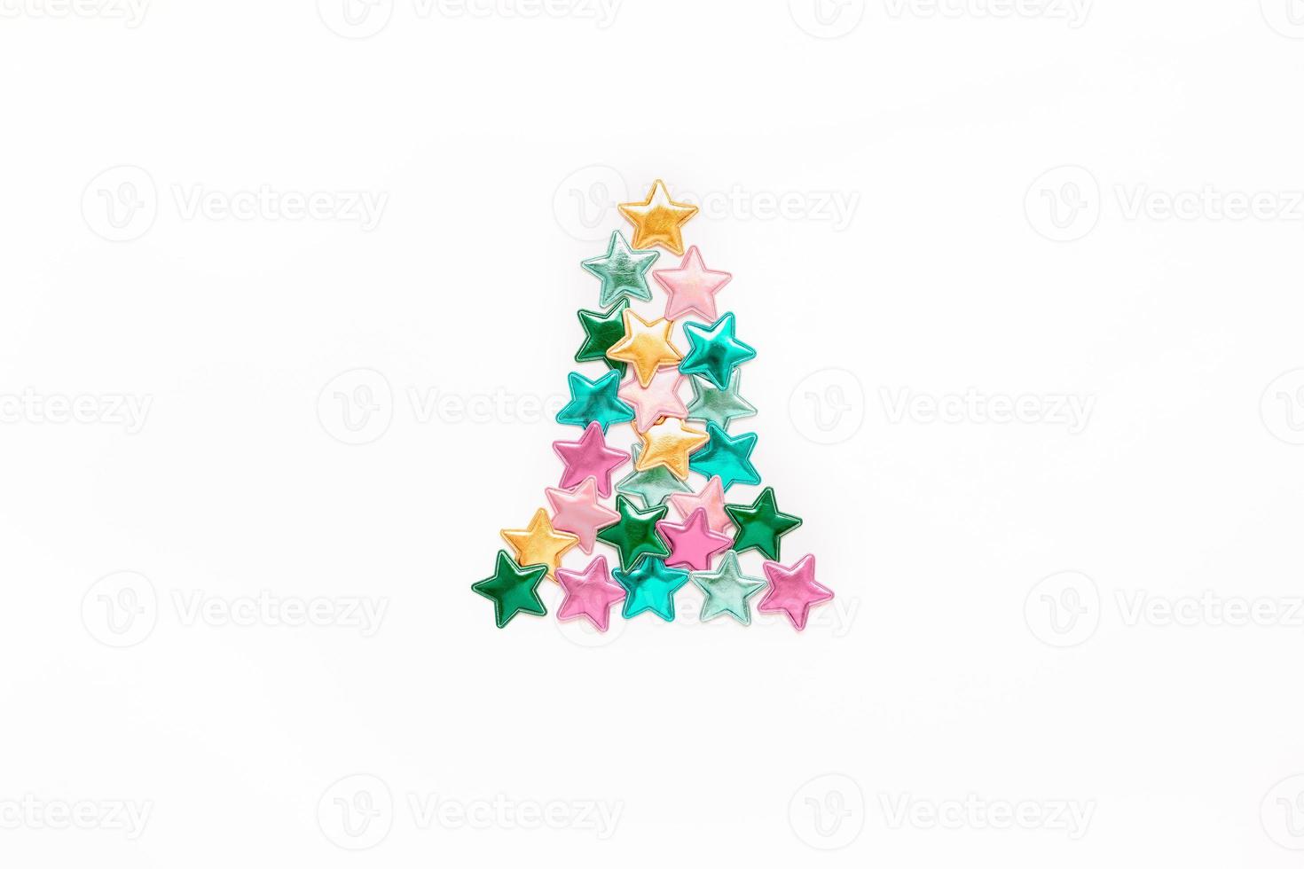 conceito de árvore de natal de estrelas de cor foto