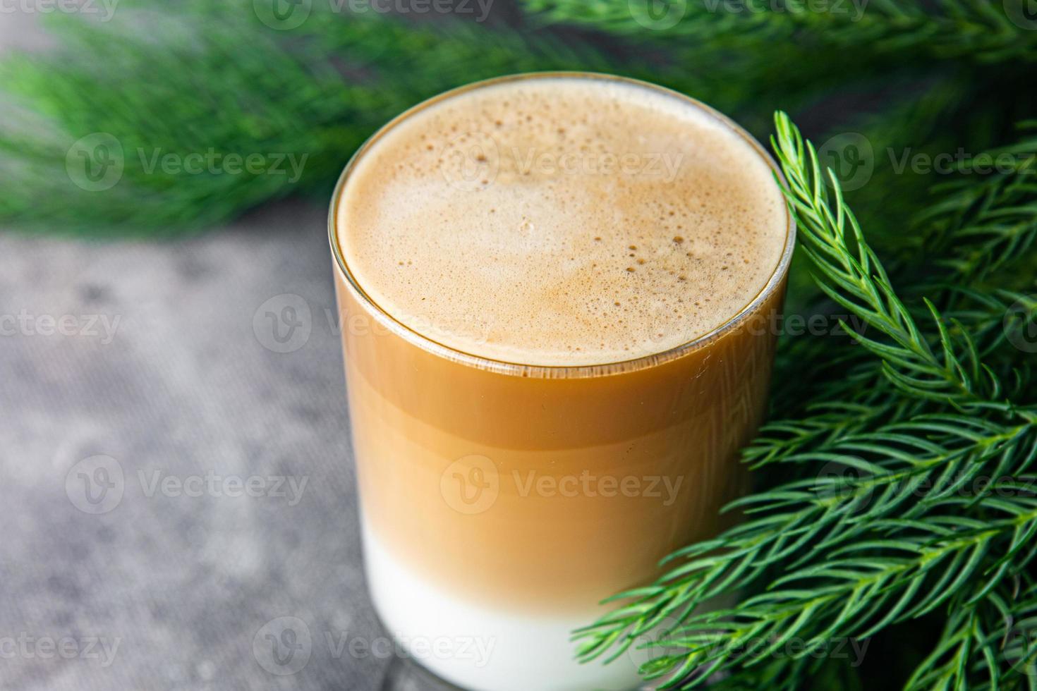 cappuccino café quente natal ano novo doce sobremesa casa férias atmosfera refeição comida lanche na mesa cópia espaço comida fundo rústico vista de cima foto