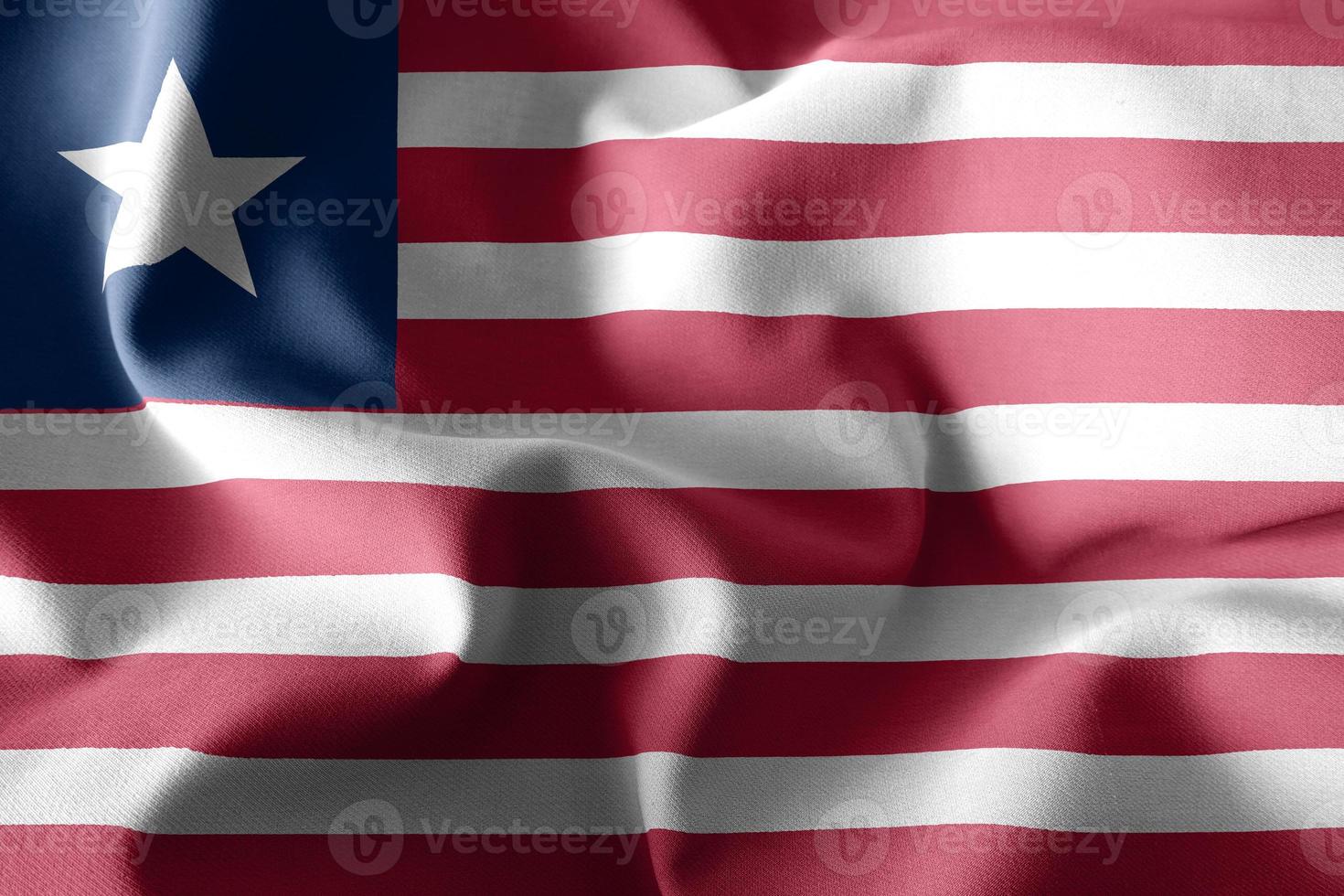 bandeira de seda acenando realista 3D da Libéria foto