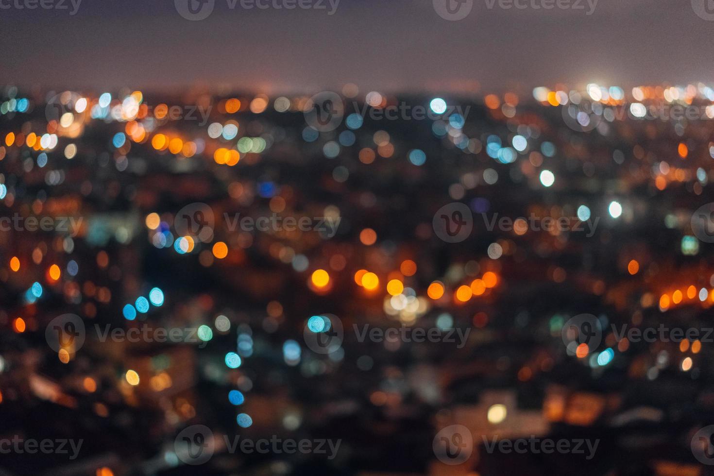 noite da cidade da vista superior. foto