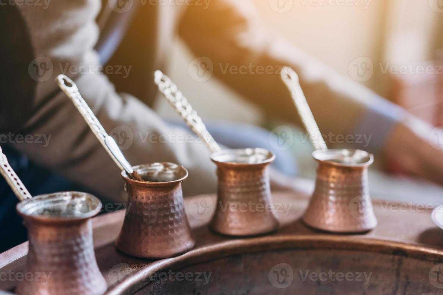 café tradicional nos turcos, vista de perto foto