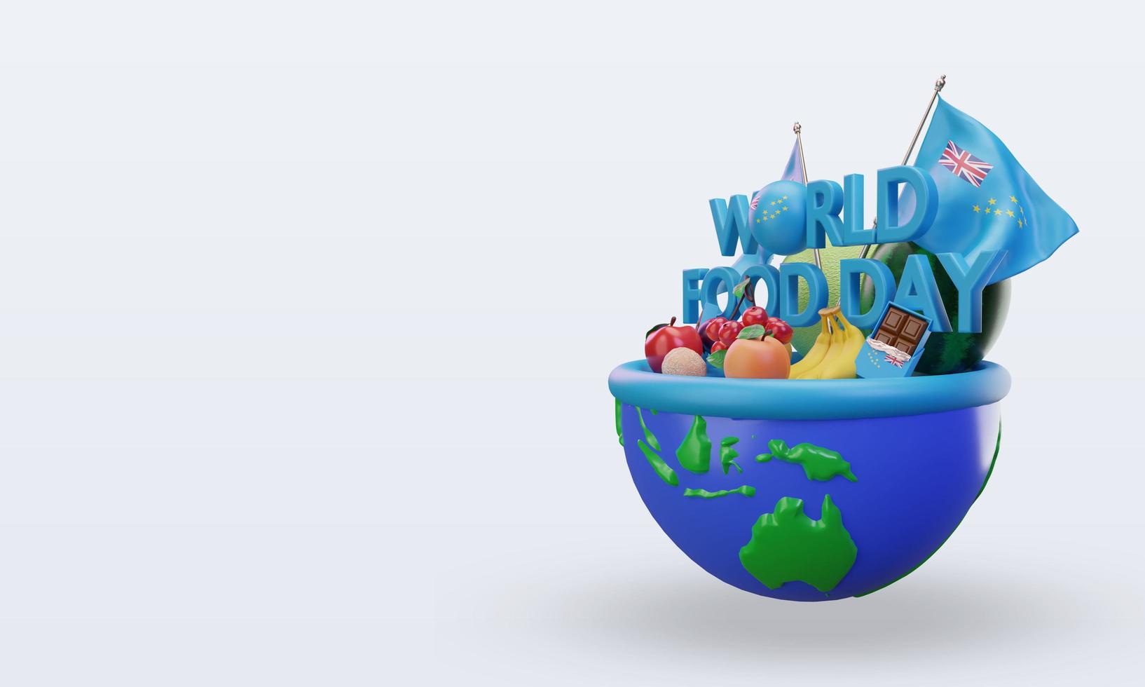 3d dia mundial da comida tuvalu renderização vista direita foto