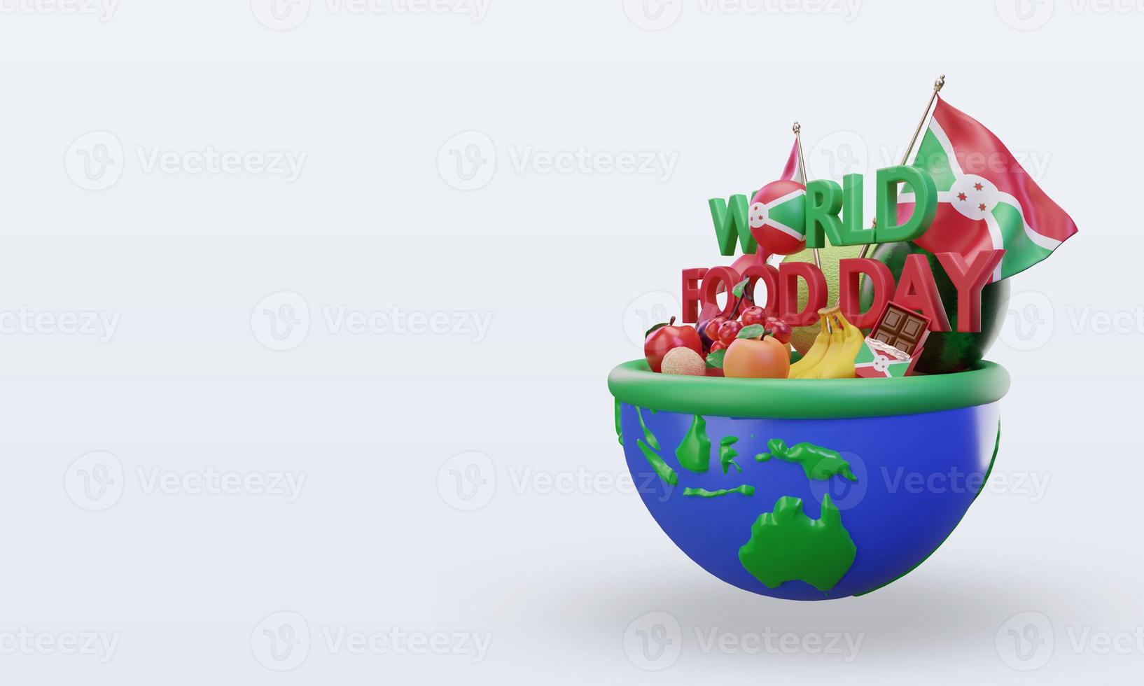 3d dia mundial da comida burundi renderização vista direita foto