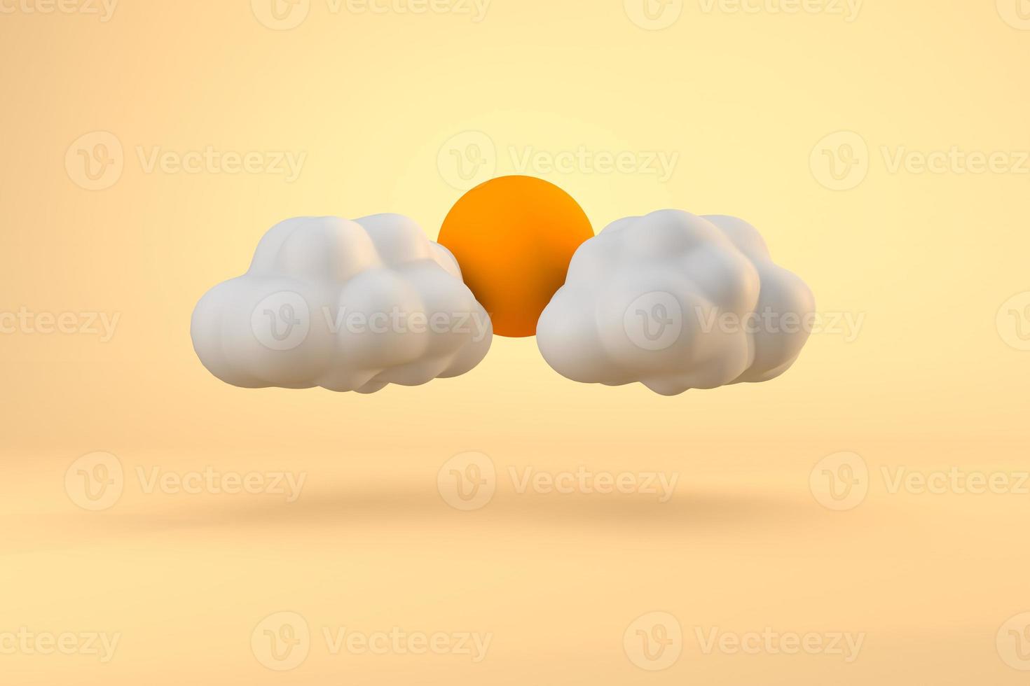 duas nuvens e sol um conceito de cloudscape 3d do tempo foto