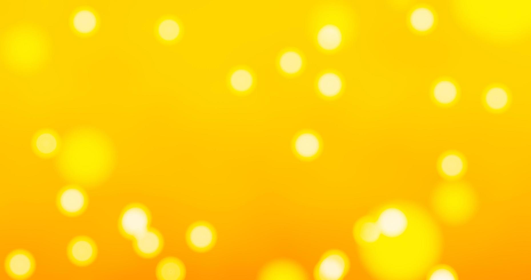 fundo de ouro amarelo com bokeh embaçado ou fora de foco, círculos brancos espalhados pela folha para plano de fundo ou papel de parede. renderização em 3D foto