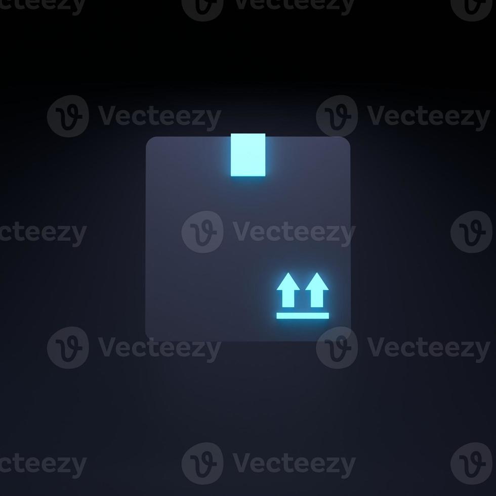 ícone de pacote ou caixa. ilustração de renderização 3D. foto
