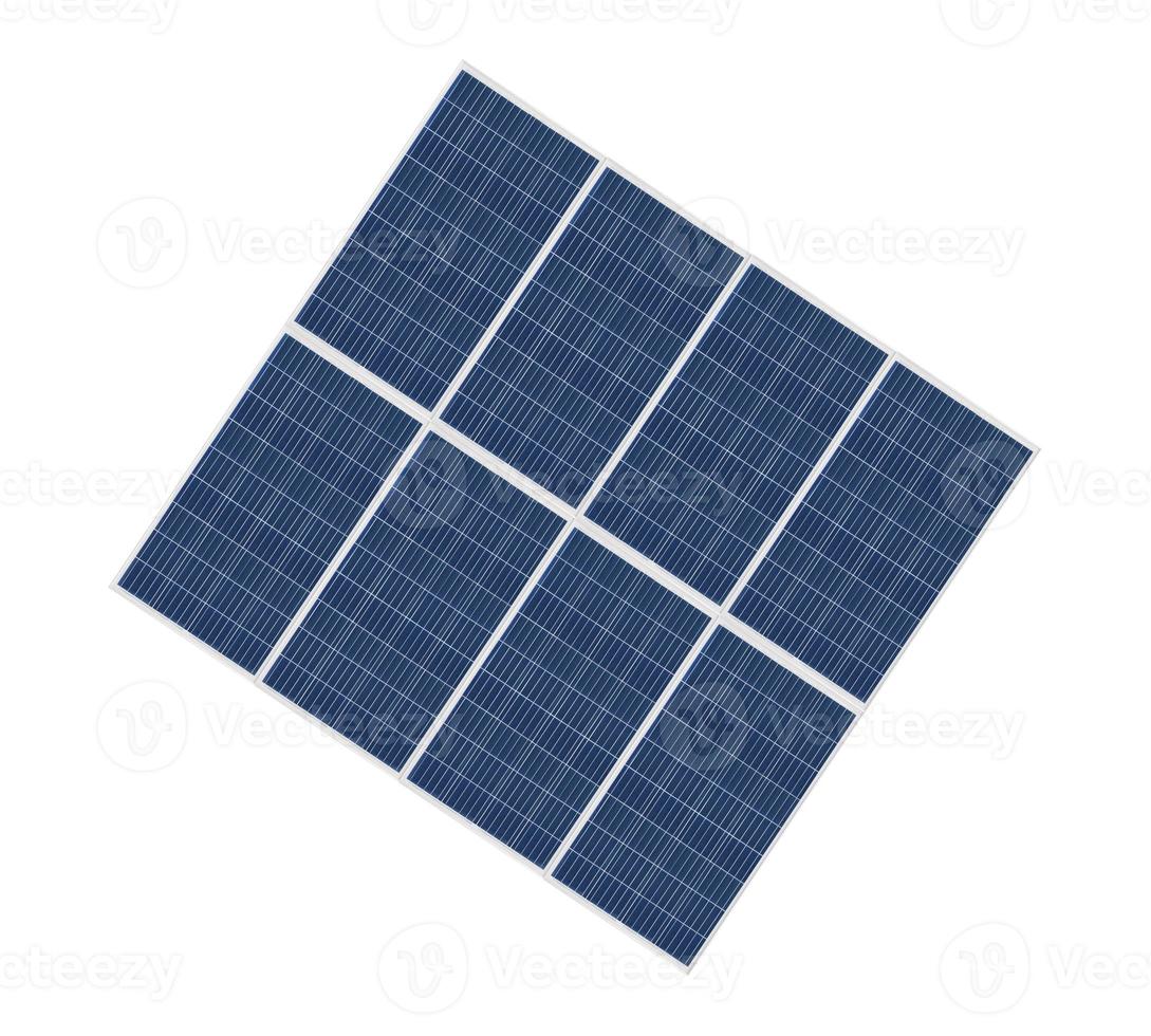 painéis de células solares fotovoltaicas isolados no fundo branco. tema ambiental. conceito de energia verde. foto