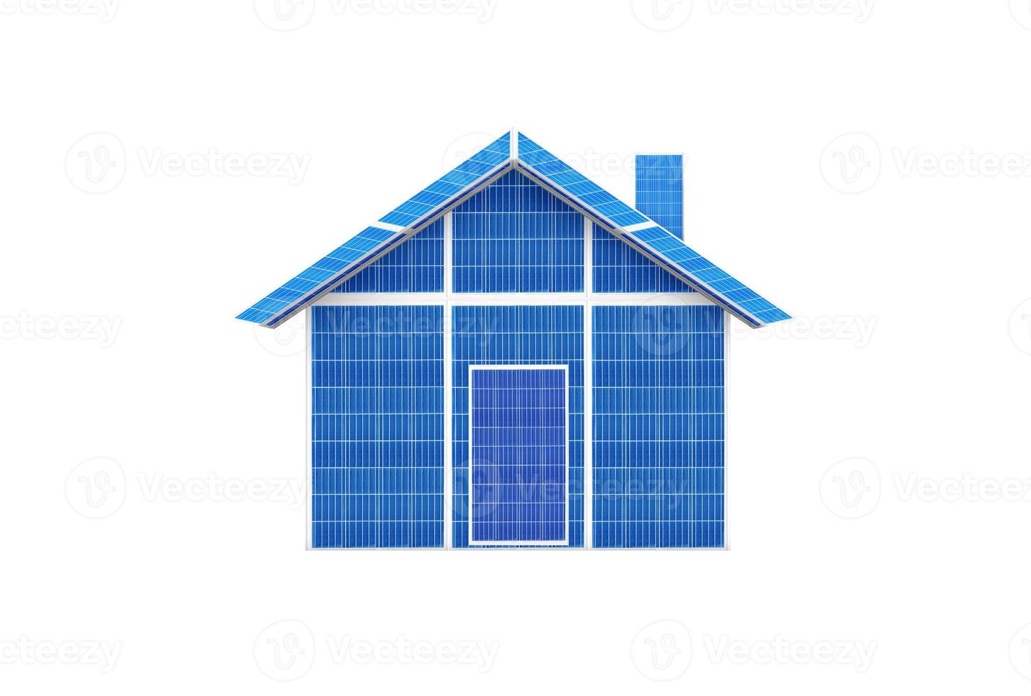 casa solar recursos sustentáveis tópicos ambientais conceito de energia verde. 3d ilustração 3d renderização em 3d foto