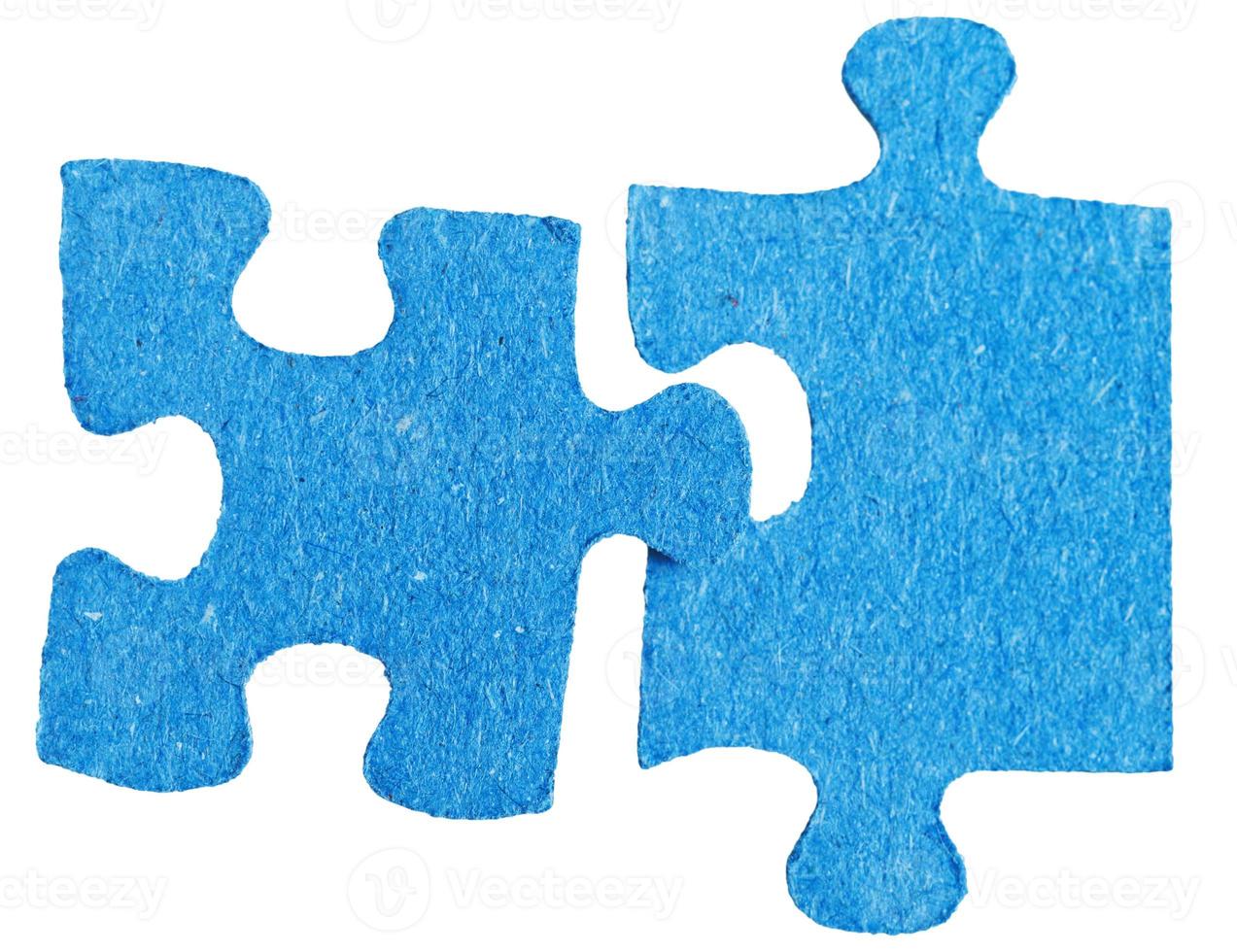 conexão de duas peças de quebra-cabeça separadas foto