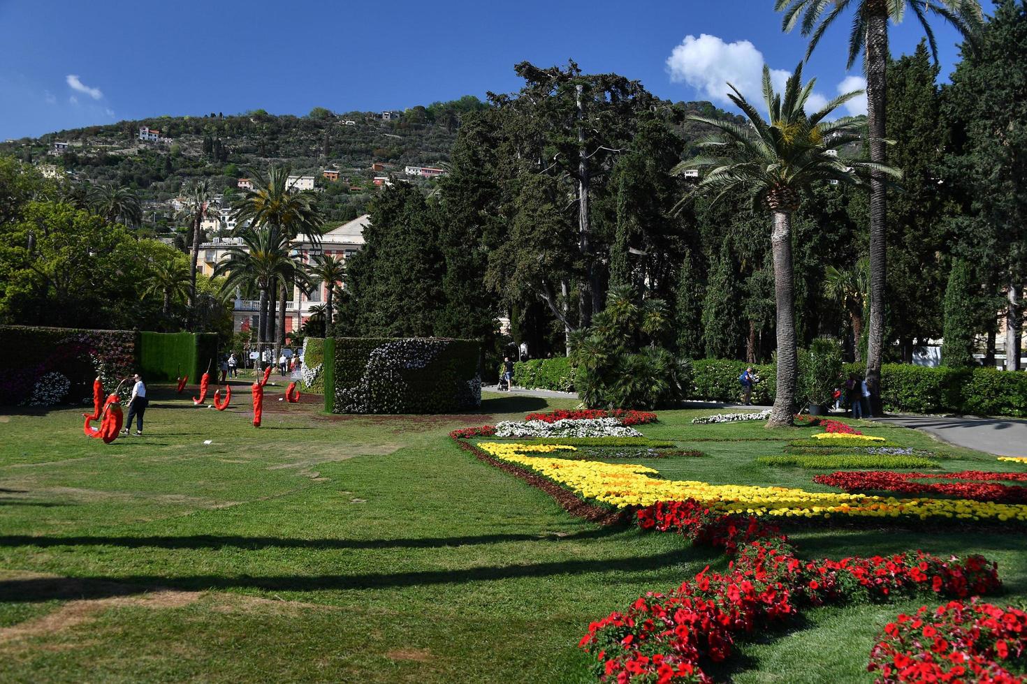 genoa, itália - 27 de abril de 2017 - retorno da euroflora a genoa no cenário único dos parques nervi foto