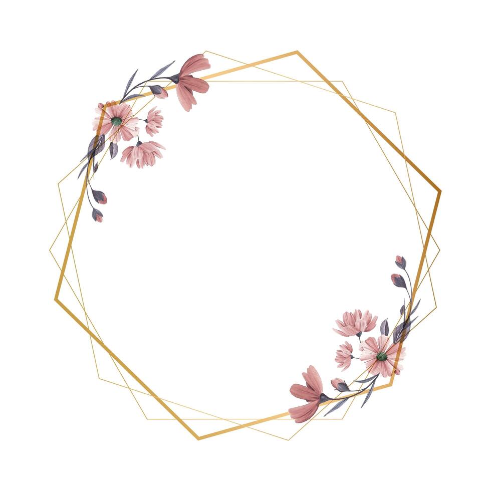 moldura floral, ilustração elegante com flores, folhas e galhos usados em vários convites, com espaço para colocar texto. foto