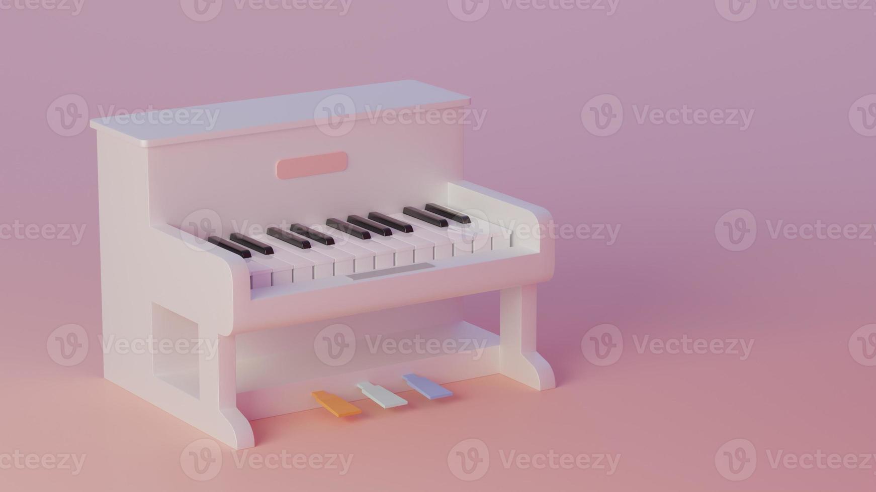 cor suave estilo miniatura de piano clássico. renderização em 3D foto