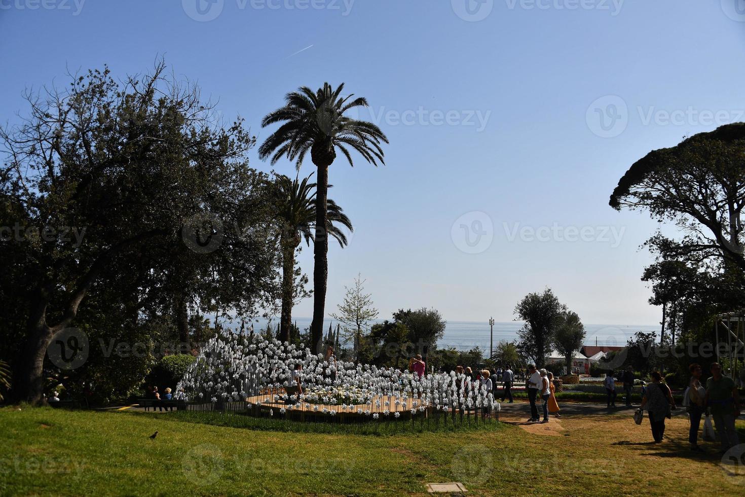 genoa, itália - 27 de abril de 2017 - retorno da euroflora a genoa no cenário único dos parques nervi foto